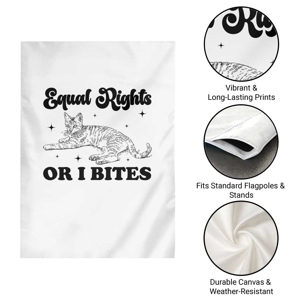 Feminist Cat Garden Flag Equal Rights or I Bites Human Rights TS10 Print Your Wear