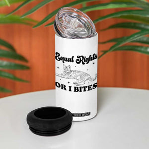 Feminist Cat 4 in 1 Can Cooler Tumbler Equal Rights or I Bites Human Rights TS10 Print Your Wear