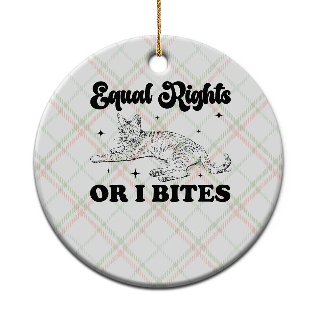 Feminist Cat Ceramic Ornament Equal Rights or I Bites Human Rights TS10 1pc Christmas Plaid Print Your Wear