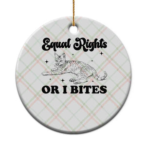 Feminist Cat Ceramic Ornament Equal Rights or I Bites Human Rights TS10 1pc Christmas Plaid Print Your Wear
