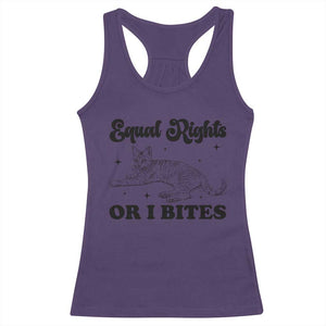 Feminist Cat Racerback Tank Top Equal Rights or I Bites Human Rights TS10 Purple Print Your Wear