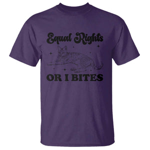 Feminist Cat T Shirt Equal Rights or I Bites Human Rights TS10 Purple Print Your Wear