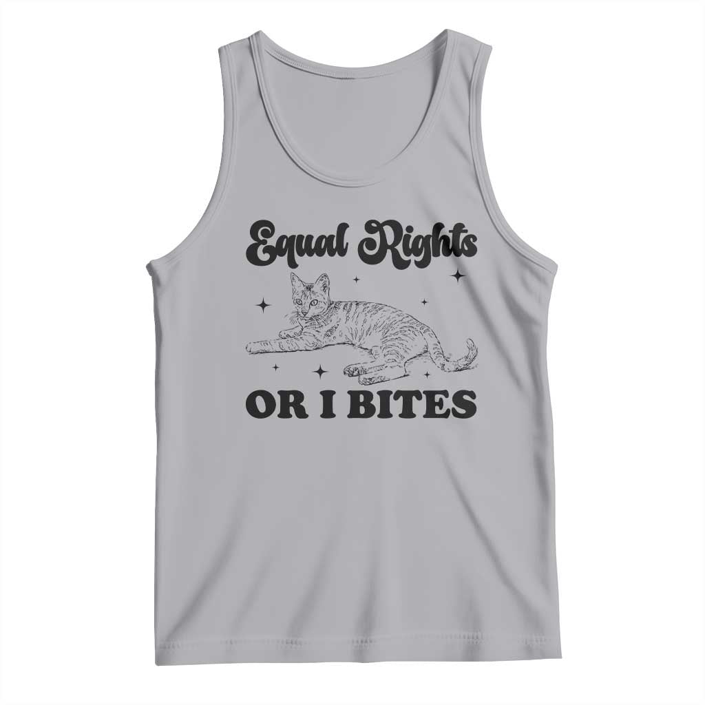 Feminist Cat Tank Top Equal Rights or I Bites Human Rights TS10 Athletic Heather Print Your Wear