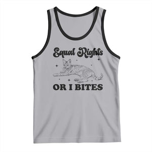 Feminist Cat Tank Top Equal Rights or I Bites Human Rights TS10 Athletic Heather Black Print Your Wear
