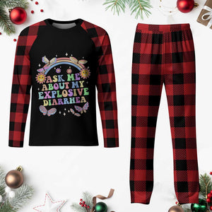 Ask Me About My Explosive Diarrhea Plaid Pajama Set Funny Edgy Adult Humor TS10 Buffalo Plaid Print Your Wear
