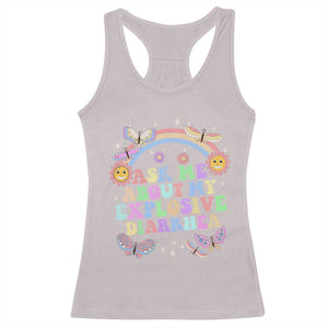 Ask Me About My Explosive Diarrhea Racerback Tank Top Funny Edgy Adult Humor TS10 Ice Gray Print Your Wear