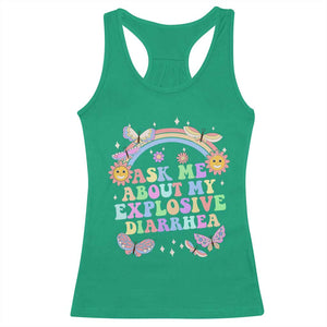 Ask Me About My Explosive Diarrhea Racerback Tank Top Funny Edgy Adult Humor TS10 Irish Green Print Your Wear