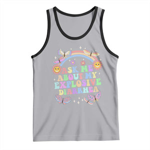 Ask Me About My Explosive Diarrhea Tank Top Funny Edgy Adult Humor TS10 Athletic Heather Black Print Your Wear