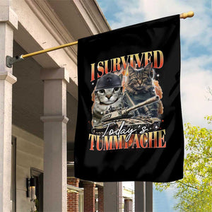 Tummy Ache Survivor Cat Meme Garden Flag Funny Saying Cats Bootleg TS10 Print Your Wear