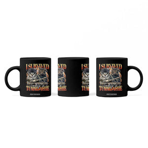 Tummy Ache Survivor Cat Meme Coffee Mug Funny Saying Cats Bootleg TS10 Print Your Wear