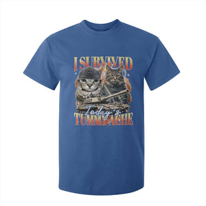 Tummy Ache Survivor Cat Meme T Shirt For Kid Funny Saying Cats Bootleg TS10 Royal Blue Print Your Wear