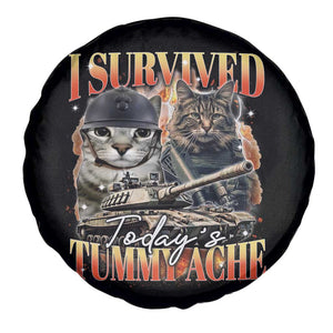 Tummy Ache Survivor Cat Meme Spare Tire Cover Funny Saying Cats Bootleg TS10 Print Your Wear