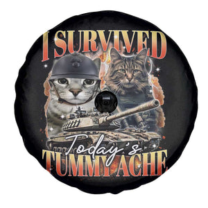 Tummy Ache Survivor Cat Meme Spare Tire Cover Funny Saying Cats Bootleg TS10 Print Your Wear