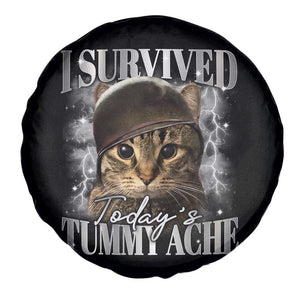Tummy Ache Survivor Cat Meme Spare Tire Cover Funny Saying Cats Cat Bootleg TS10 Print Your Wear