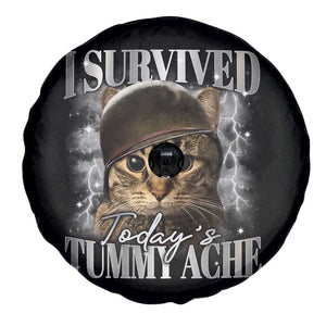 Tummy Ache Survivor Cat Meme Spare Tire Cover Funny Saying Cats Cat Bootleg TS10 Print Your Wear