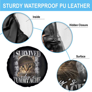 Tummy Ache Survivor Cat Meme Spare Tire Cover Funny Saying Cats Cat Bootleg TS10 Print Your Wear