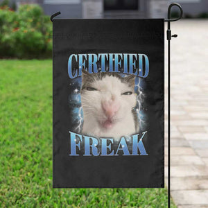 Certified Freak Funny Cat Meme Garden Flag Internet Memes Gen Z TS10 Print Your Wear