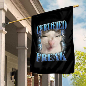 Certified Freak Funny Cat Meme Garden Flag Internet Memes Gen Z TS10 Print Your Wear