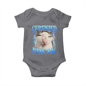 Certified Freak Funny Cat Meme Baby Onesie Internet Memes Gen Z TS10 Charcoal Print Your Wear