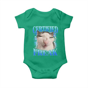 Certified Freak Funny Cat Meme Baby Onesie Internet Memes Gen Z TS10 Irish Green Print Your Wear