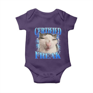 Certified Freak Funny Cat Meme Baby Onesie Internet Memes Gen Z TS10 Purple Print Your Wear
