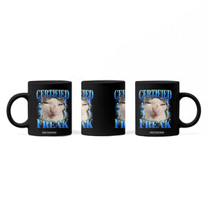 Certified Freak Funny Cat Meme Coffee Mug Internet Memes Gen Z TS10 Print Your Wear