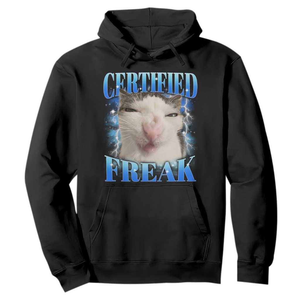 Certified Freak Funny Cat Meme Hoodie Internet Memes Gen Z TS10 Black Print Your Wear