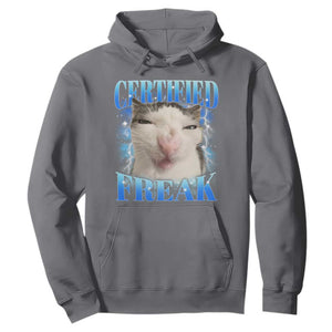 Certified Freak Funny Cat Meme Hoodie Internet Memes Gen Z TS10 Charcoal Print Your Wear