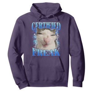 Certified Freak Funny Cat Meme Hoodie Internet Memes Gen Z TS10 Purple Print Your Wear