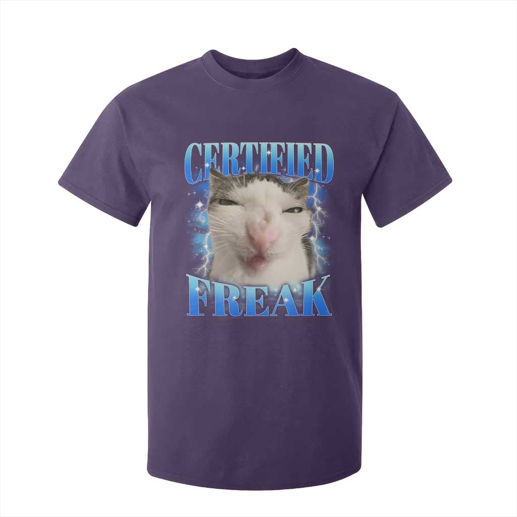 Certified Freak Funny Cat Meme T Shirt For Kid Internet Memes Gen Z TS10 Purple Print Your Wear