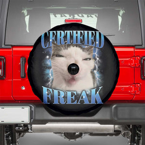 Certified Freak Funny Cat Meme Spare Tire Cover Internet Memes Gen Z TS10 Black Print Your Wear