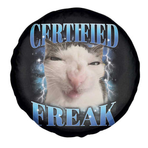 Certified Freak Funny Cat Meme Spare Tire Cover Internet Memes Gen Z TS10 Print Your Wear