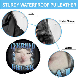 Certified Freak Funny Cat Meme Spare Tire Cover Internet Memes Gen Z TS10 Print Your Wear