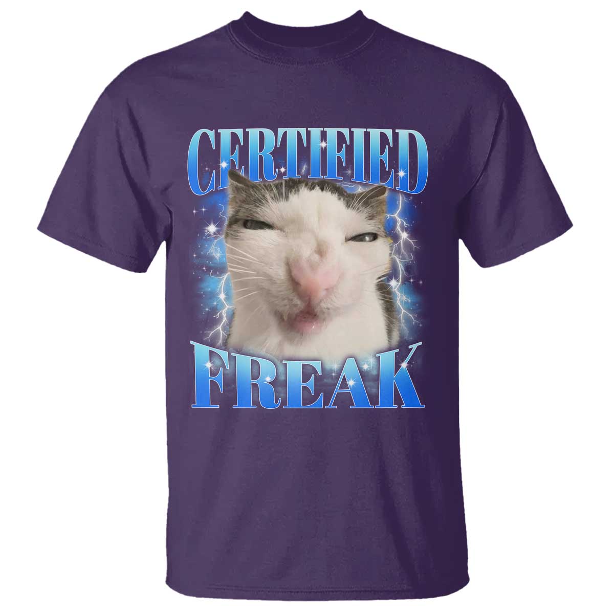 Certified Freak Funny Cat Meme T Shirt Internet Memes Gen Z TS10 Purple Print Your Wear