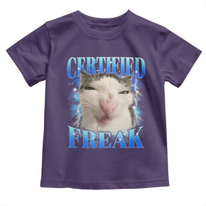 Certified Freak Funny Cat Meme Toddler T Shirt Internet Memes Gen Z TS10 Purple Print Your Wear
