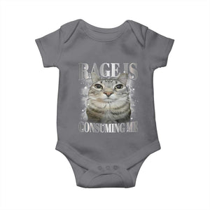 Rage Is Consuming Me Baby Onesie Funny Silly Cat Memes TS10 Charcoal Print Your Wear