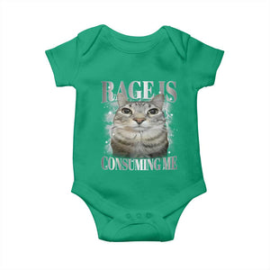 Rage Is Consuming Me Baby Onesie Funny Silly Cat Memes TS10 Irish Green Print Your Wear