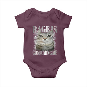 Rage Is Consuming Me Baby Onesie Funny Silly Cat Memes TS10 Maroon Print Your Wear