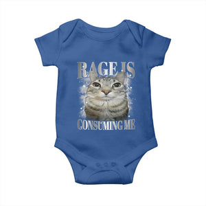 Rage Is Consuming Me Baby Onesie Funny Silly Cat Memes TS10 Royal Blue Print Your Wear