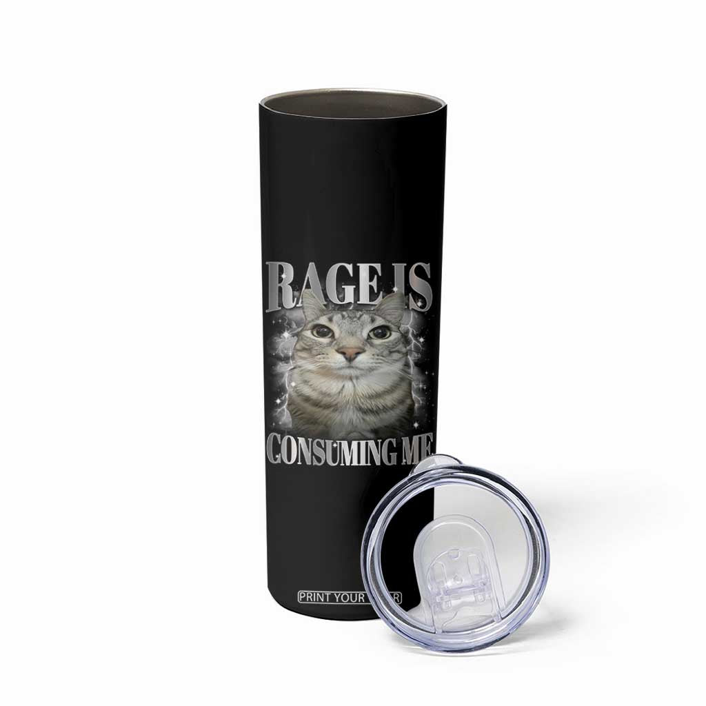 Rage Is Consuming Me Skinny Tumbler Funny Silly Cat Memes TS10 Print Your Wear