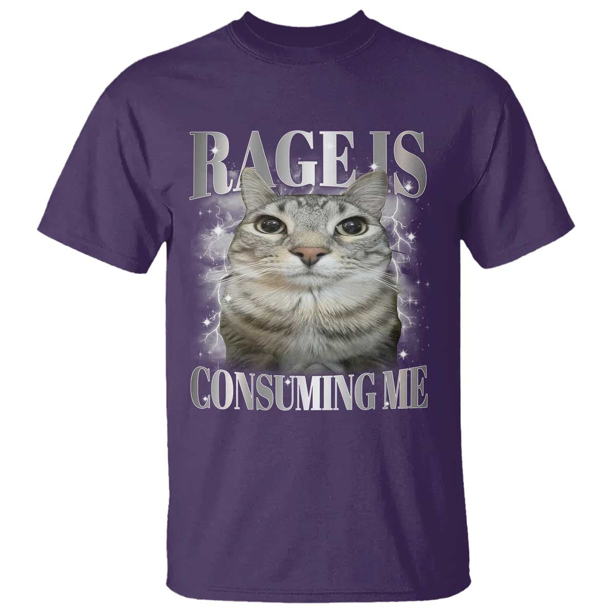 Rage Is Consuming Me T Shirt Funny Silly Cat Memes TS10 Purple Print Your Wear