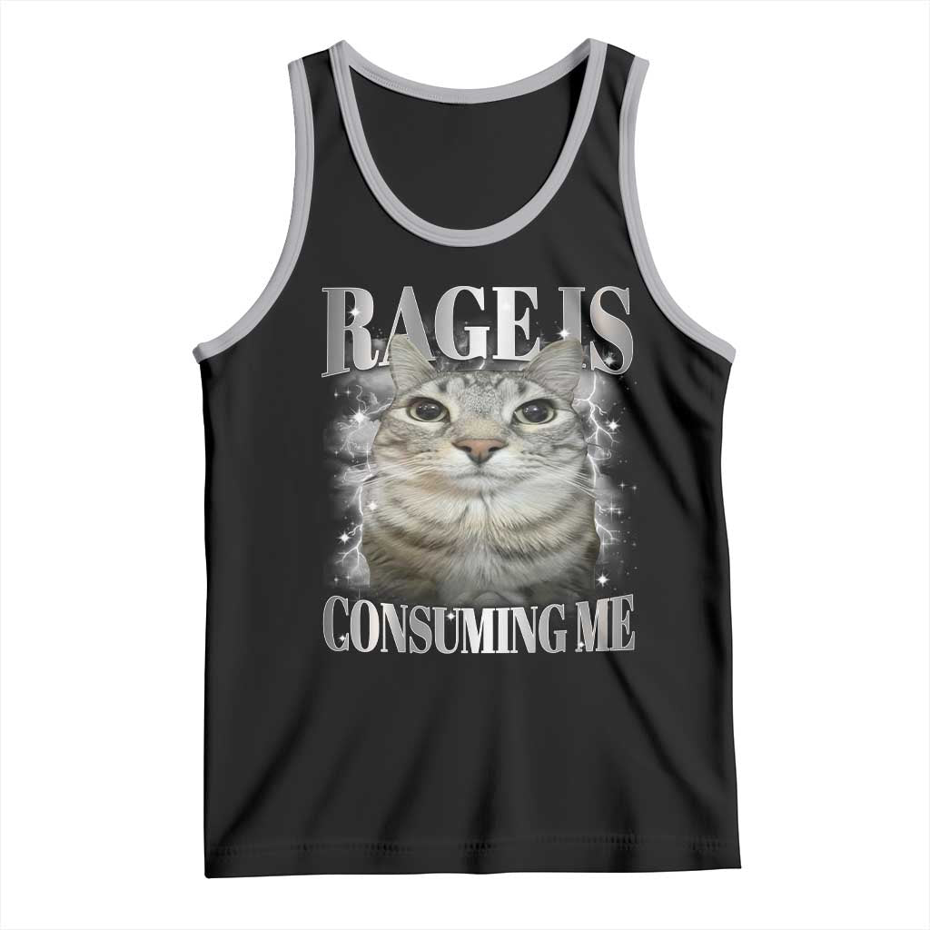 Rage Is Consuming Me Tank Top Funny Silly Cat Memes TS10 Black Athletic Heather Print Your Wear