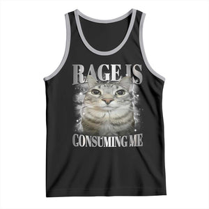 Rage Is Consuming Me Tank Top Funny Silly Cat Memes TS10 Black Athletic Heather Print Your Wear