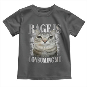 Rage Is Consuming Me Toddler T Shirt Funny Silly Cat Memes TS10 Dark Heather Print Your Wear
