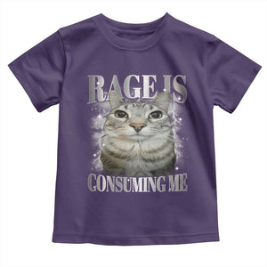 Rage Is Consuming Me Toddler T Shirt Funny Silly Cat Memes TS10 Purple Print Your Wear