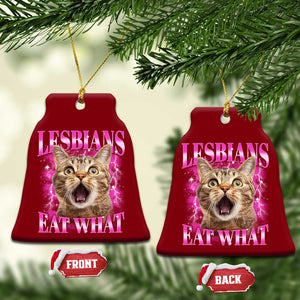 Lesbians Eat What Ceramic Ornament Funny Cat Gay Pride LGBTQ Pun TS10 Print Your Wear