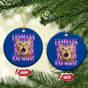 Lesbians Eat What Ceramic Ornament Funny Cat Gay Pride LGBTQ Pun TS10 1pc Blue Print Your Wear