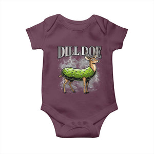 Dill Doe Baby Onesie Funny Adult Humor Pickle Deer Bootleg Graphic 90s TS10 Maroon Print Your Wear