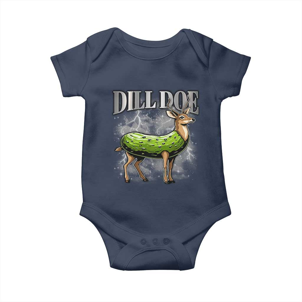 Dill Doe Baby Onesie Funny Adult Humor Pickle Deer Bootleg Graphic 90s TS10 Navy Print Your Wear