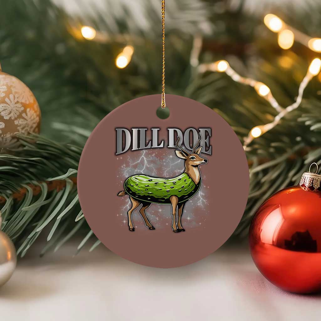 Dill Doe Ceramic Ornament Funny Adult Humor Pickle Deer Bootleg Graphic 90s TS10 1pc Mocha Print Your Wear